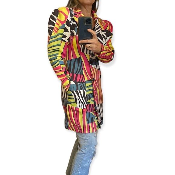 CQ BY CQ Colorful Zebra Print Retro Jacket Blazer.Size S - Picture 6 of 16